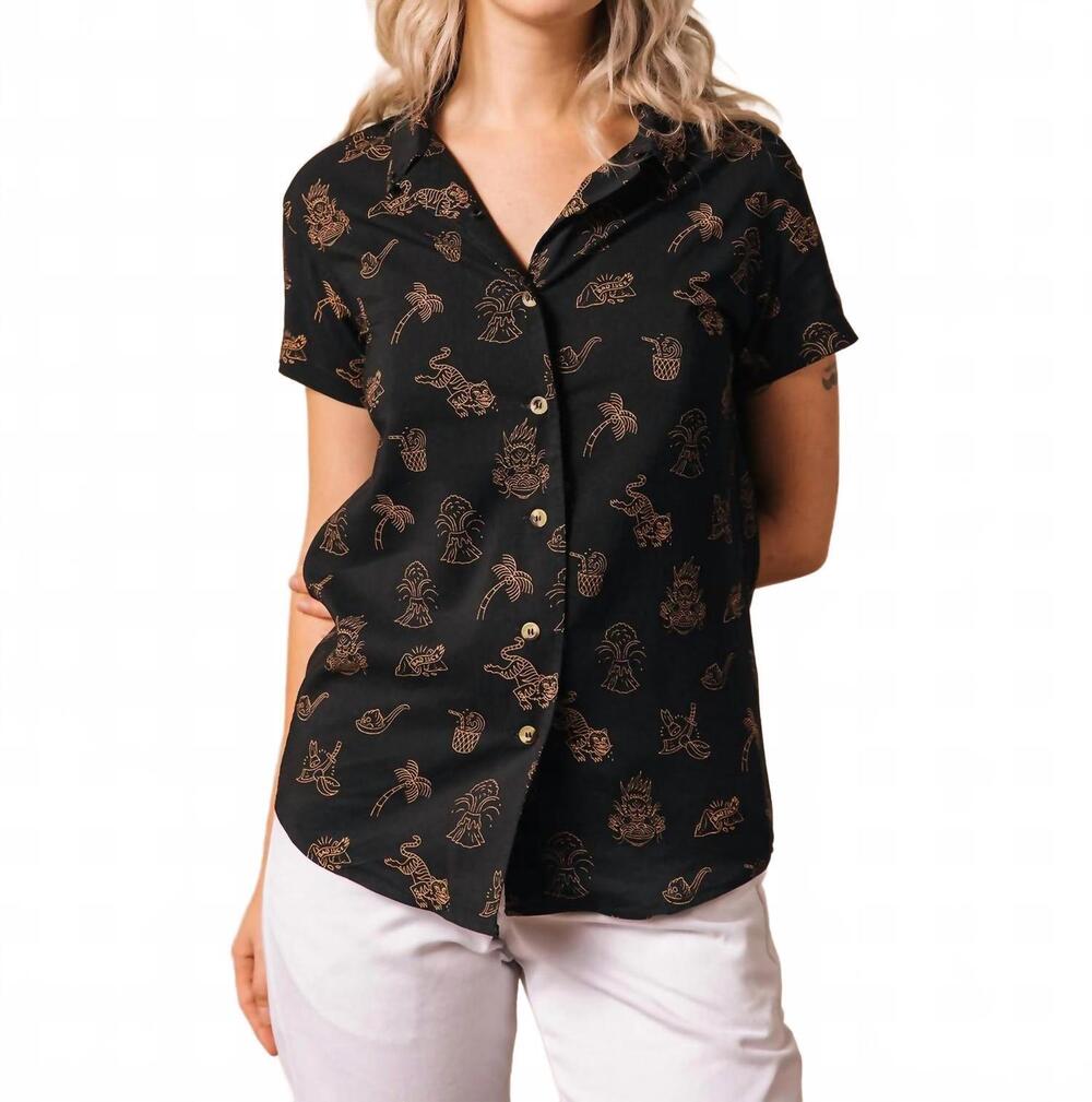 NEW PYKNIC spicy noods button-up top in black